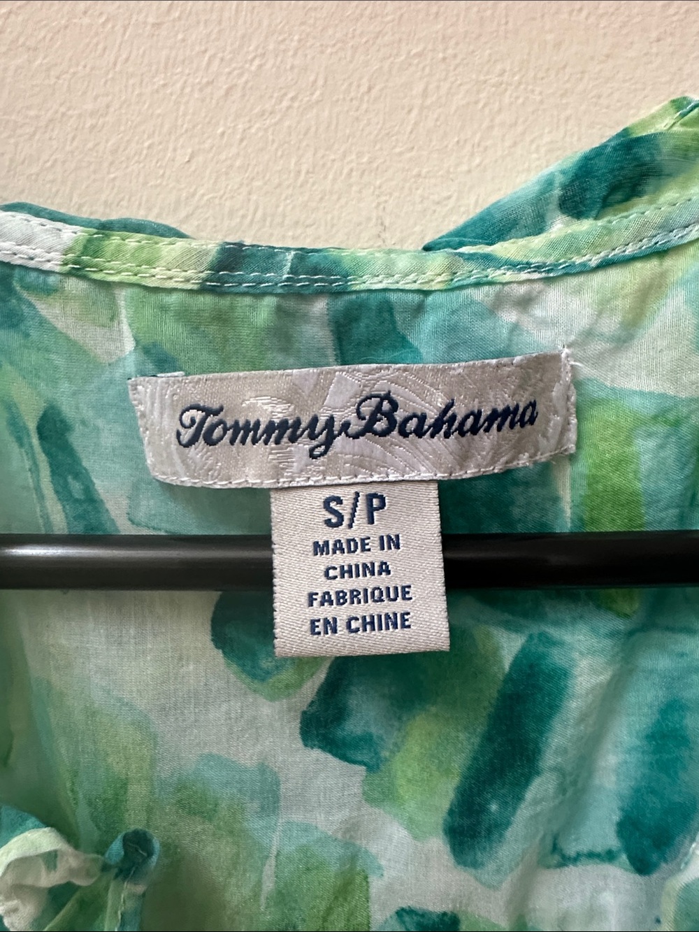 Tommy Bahama Teal and Light Green Leaf Print Sleeveless Camisole - Picture 2 of 5
